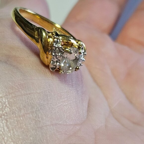 *Sale* Uncas 14k HGE rhinestone ring - Picture 2 of 13